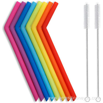 Custom Silicone Replacement Straws Reusable Smoothie Straws